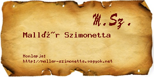 Mallár Szimonetta névjegykártya